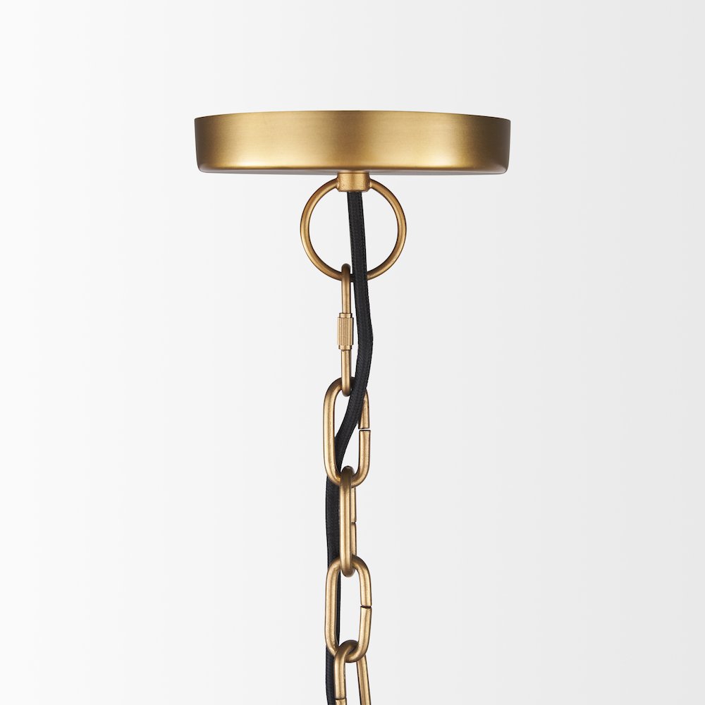 Karina 24" Round Brass-tone Hammered Metal Dome  Pendant Light. Picture 4