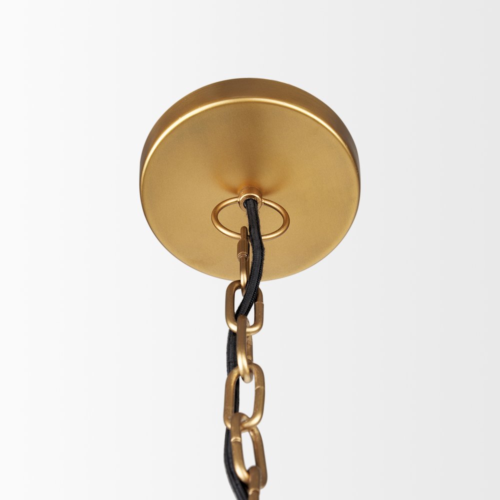 Karina 24" Round Brass-tone Hammered Metal Dome  Pendant Light. Picture 5