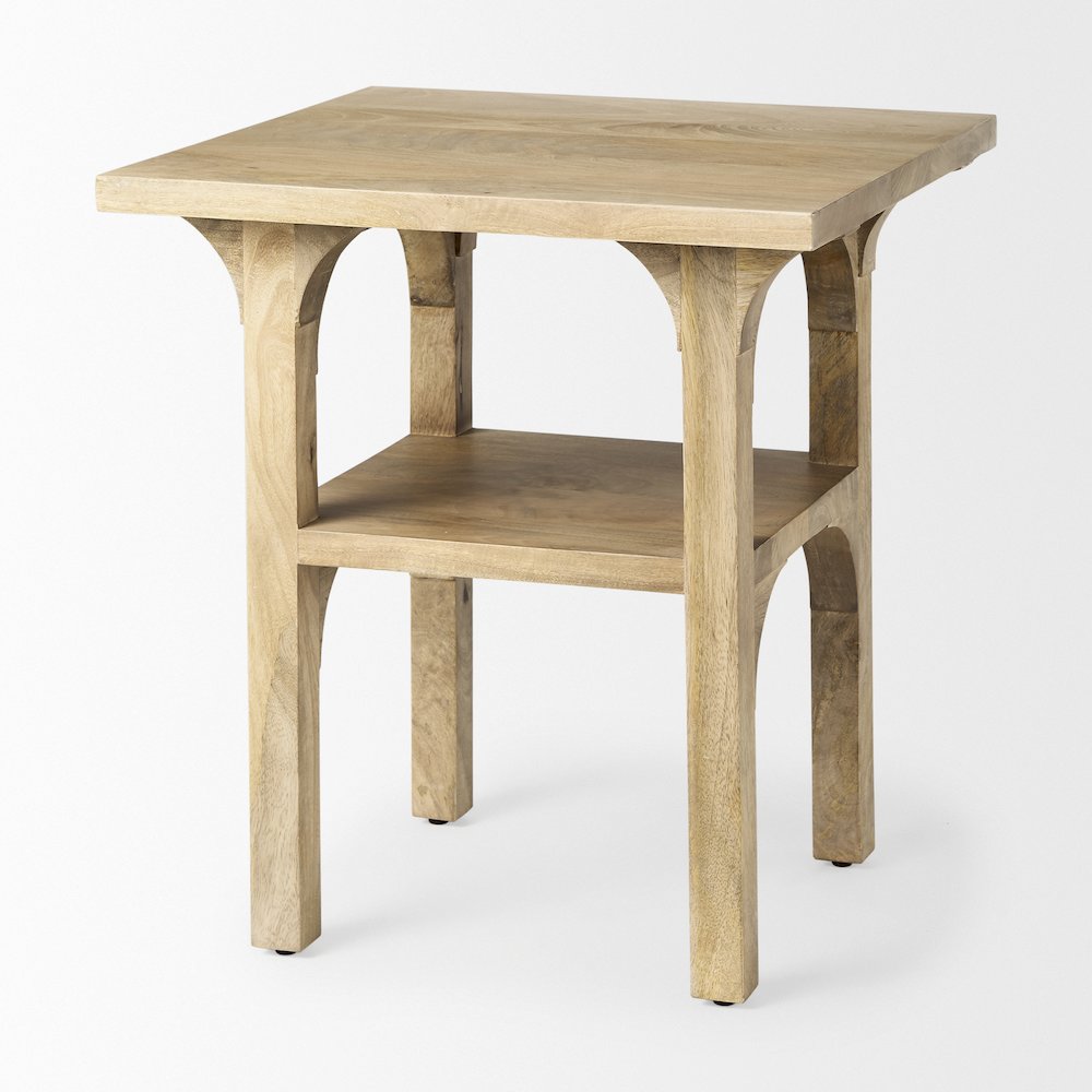 Light Wood Bridge Accent Table. Picture 4