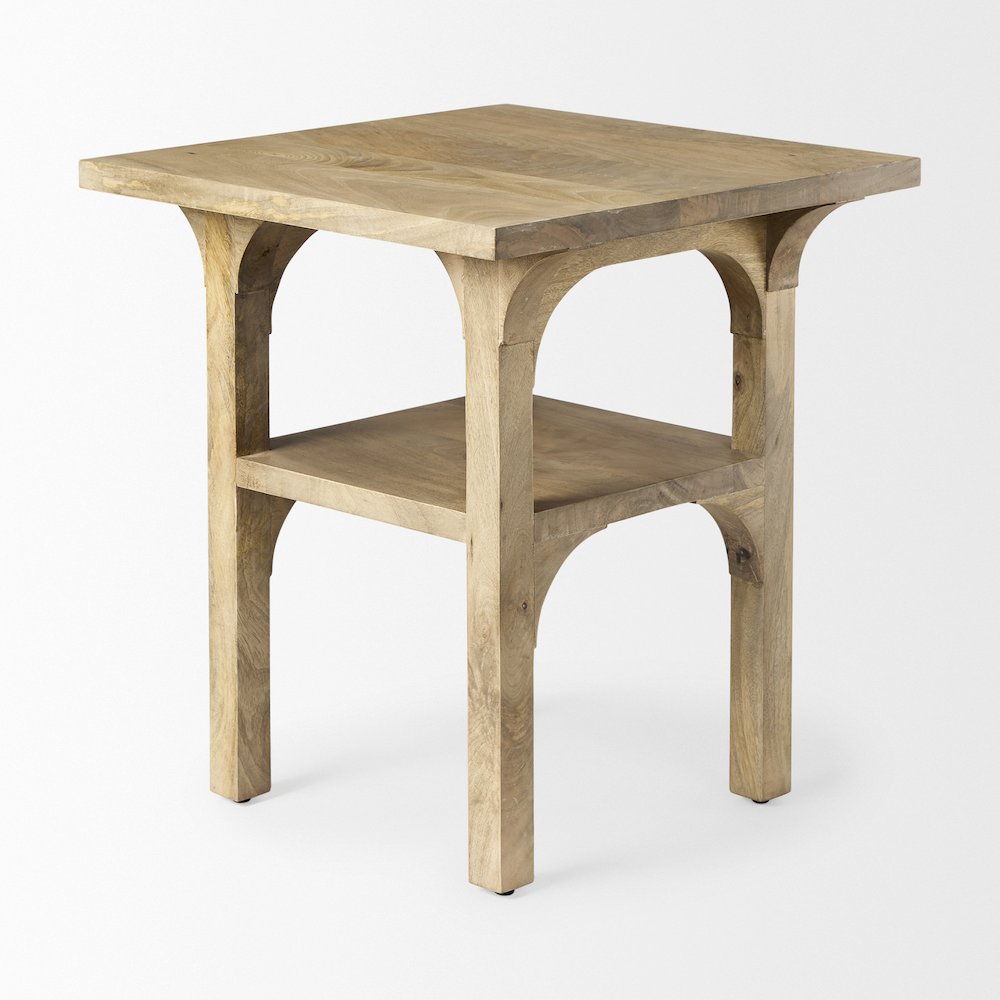 Light Wood Bridge Accent Table. Picture 7
