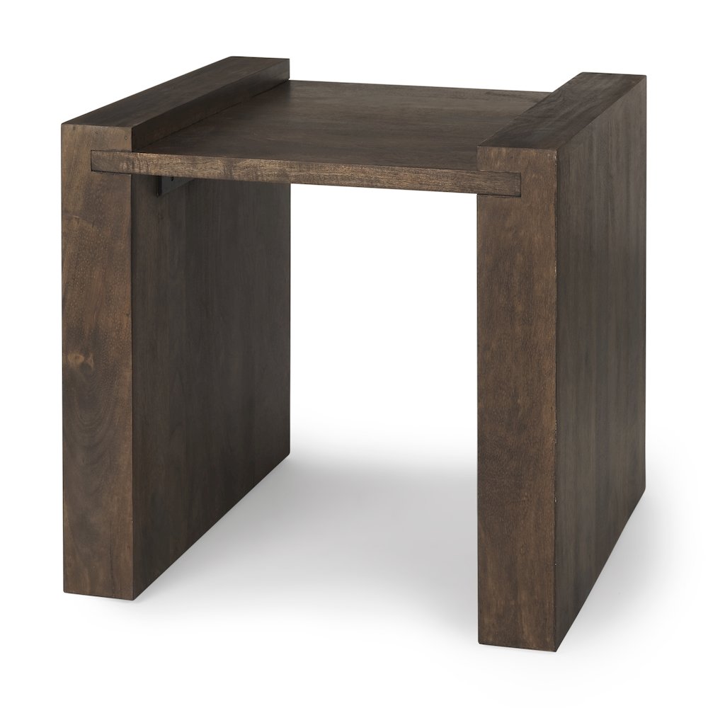 Dark Brown Wood Accent Table. Picture 1
