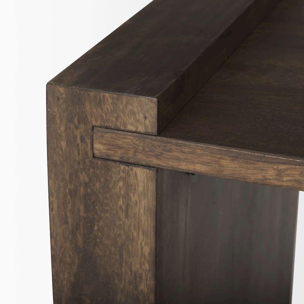 Dark Brown Wood Accent Table. Picture 8