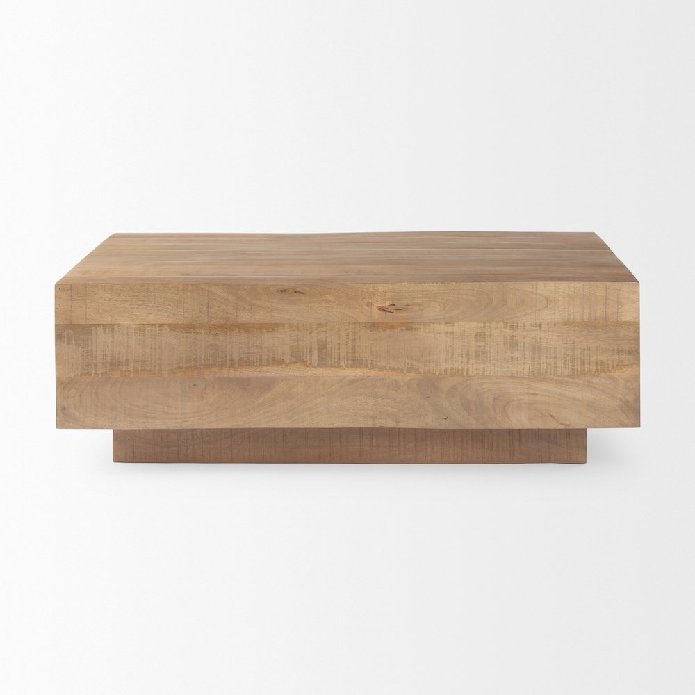 Light Brown Wood Rectangular Coffee Table. Picture 4