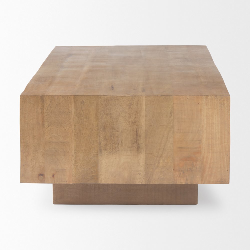 Light Brown Wood Rectangular Coffee Table. Picture 5