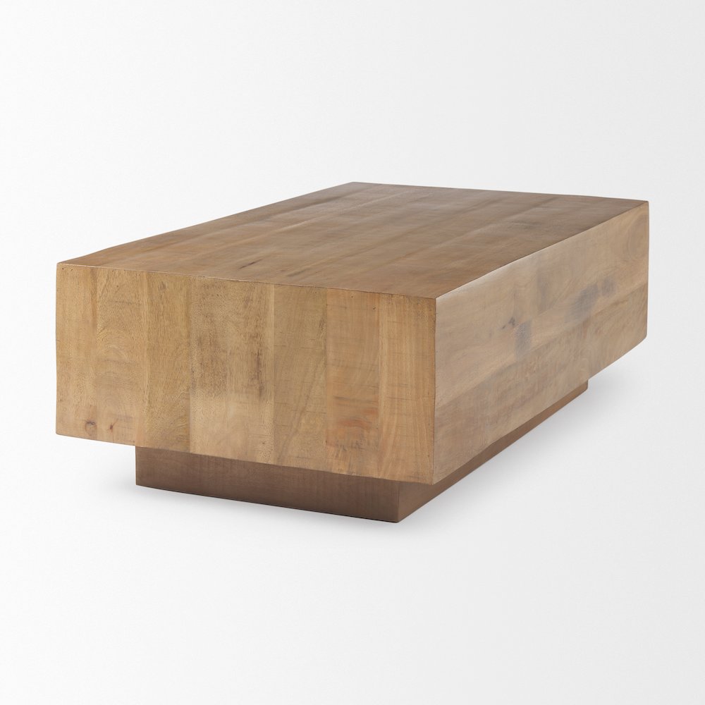 Light Brown Wood Rectangular Coffee Table. Picture 2
