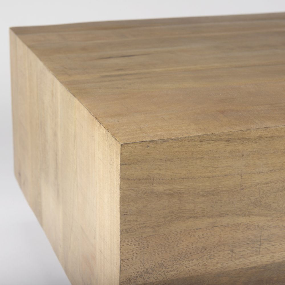 Light Brown Wood Rectangular Coffee Table. Picture 6