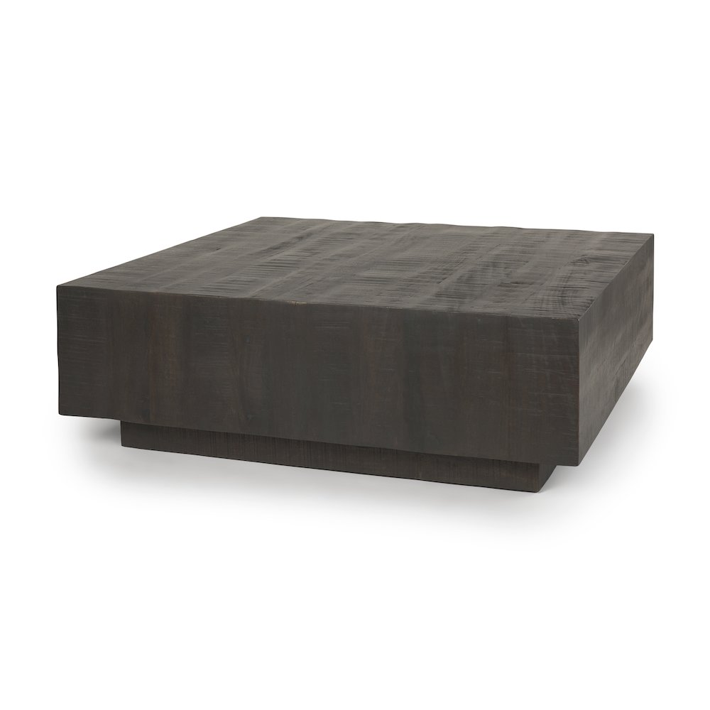Dark Brown Wood Square Coffee Table. Picture 1
