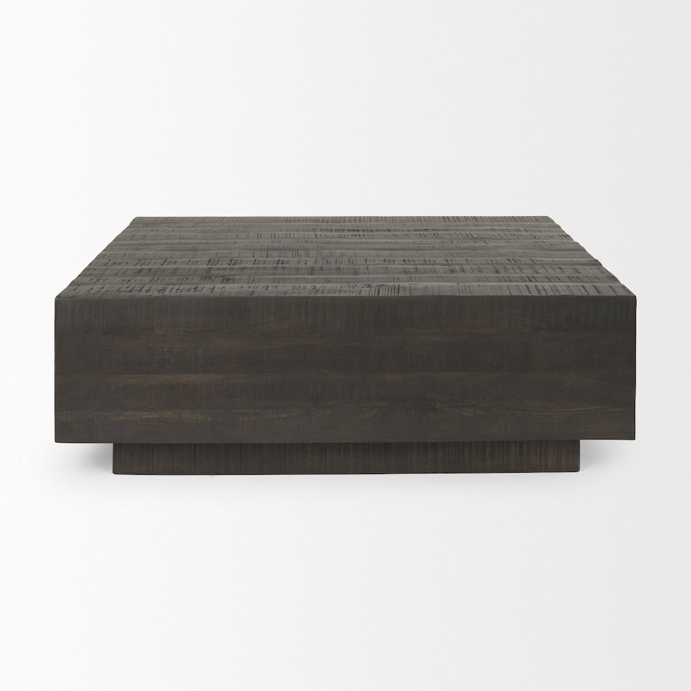 Dark Brown Wood Square Coffee Table. Picture 2
