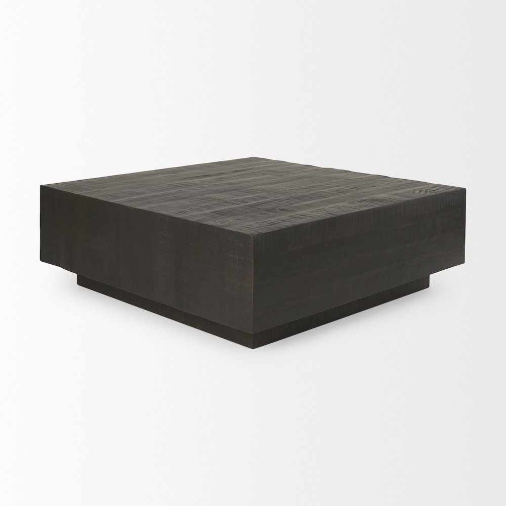 Dark Brown Wood Square Coffee Table. Picture 3