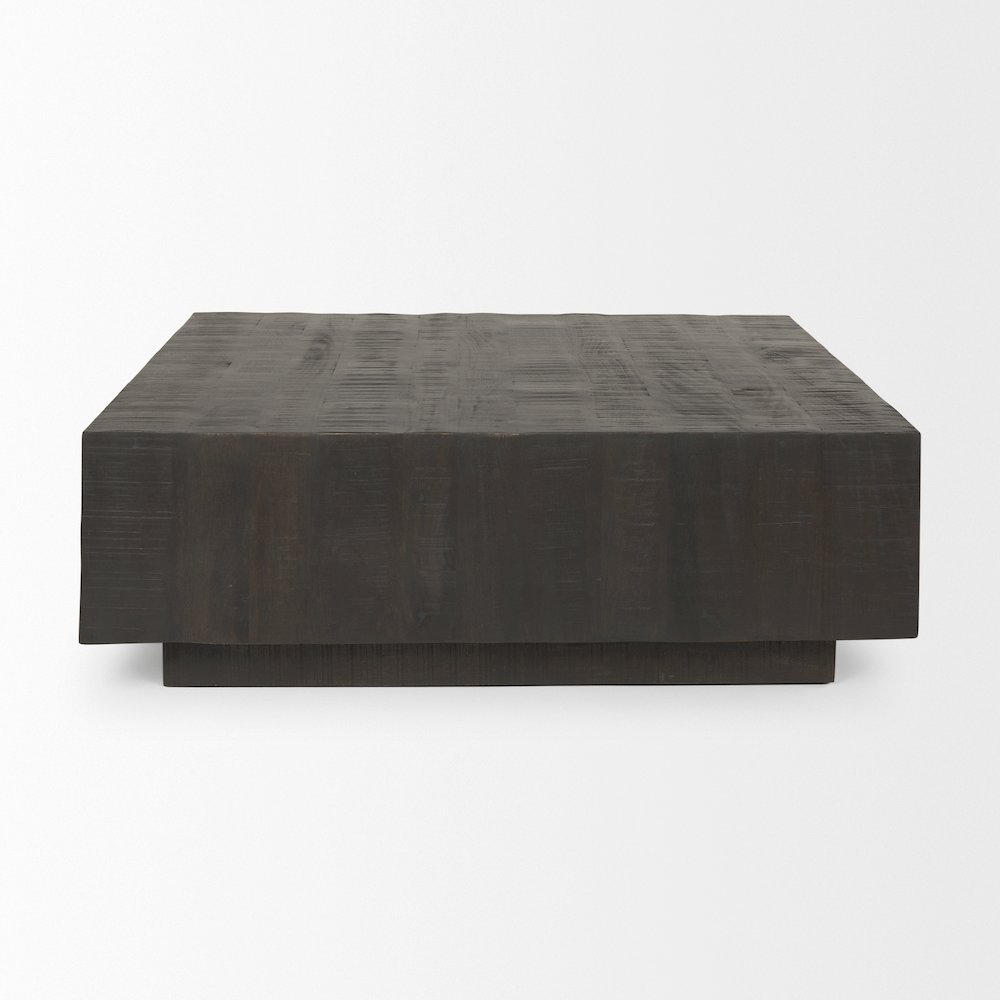 Dark Brown Wood Square Coffee Table. Picture 4