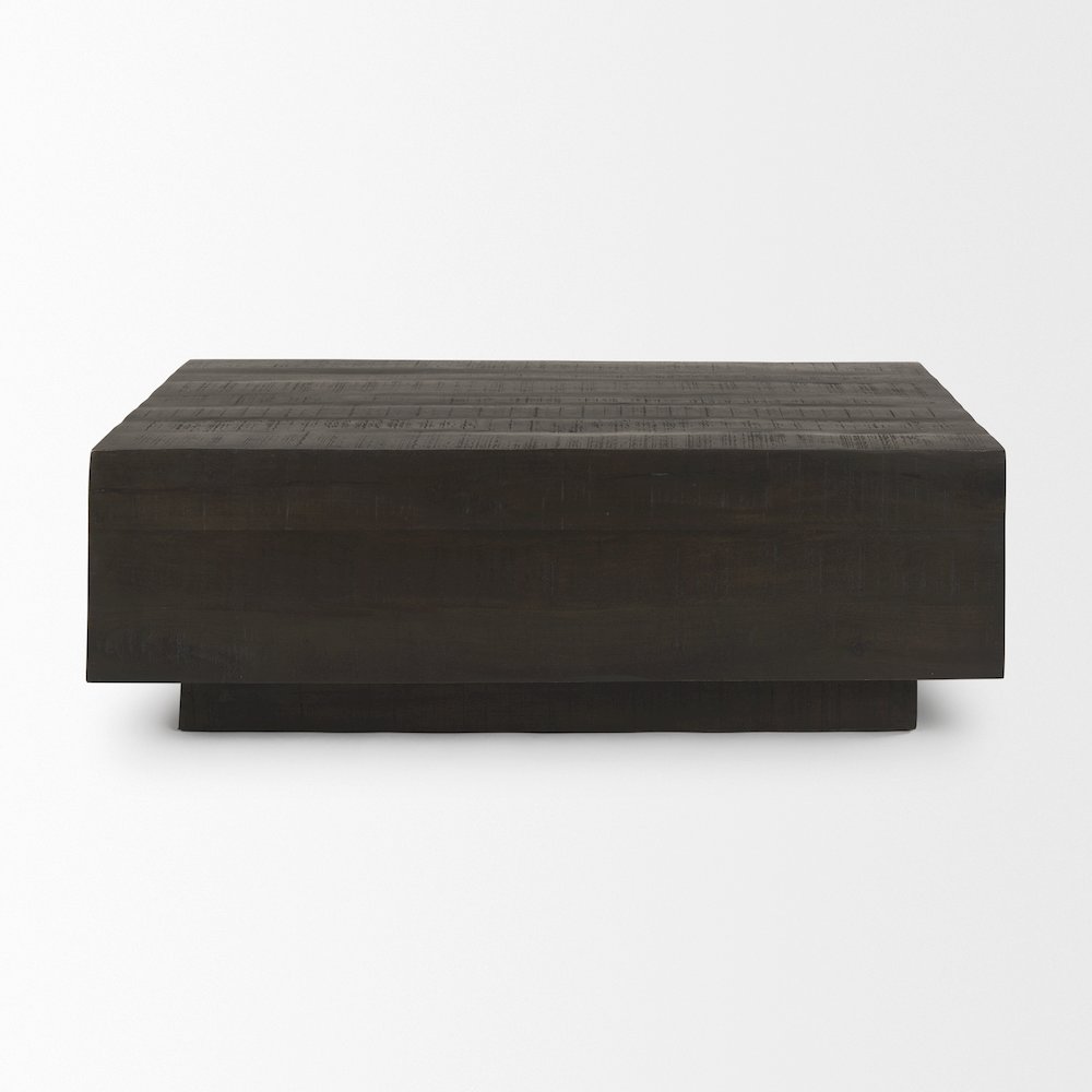 Dark Brown Wood Rectangular Coffee Table. Picture 2