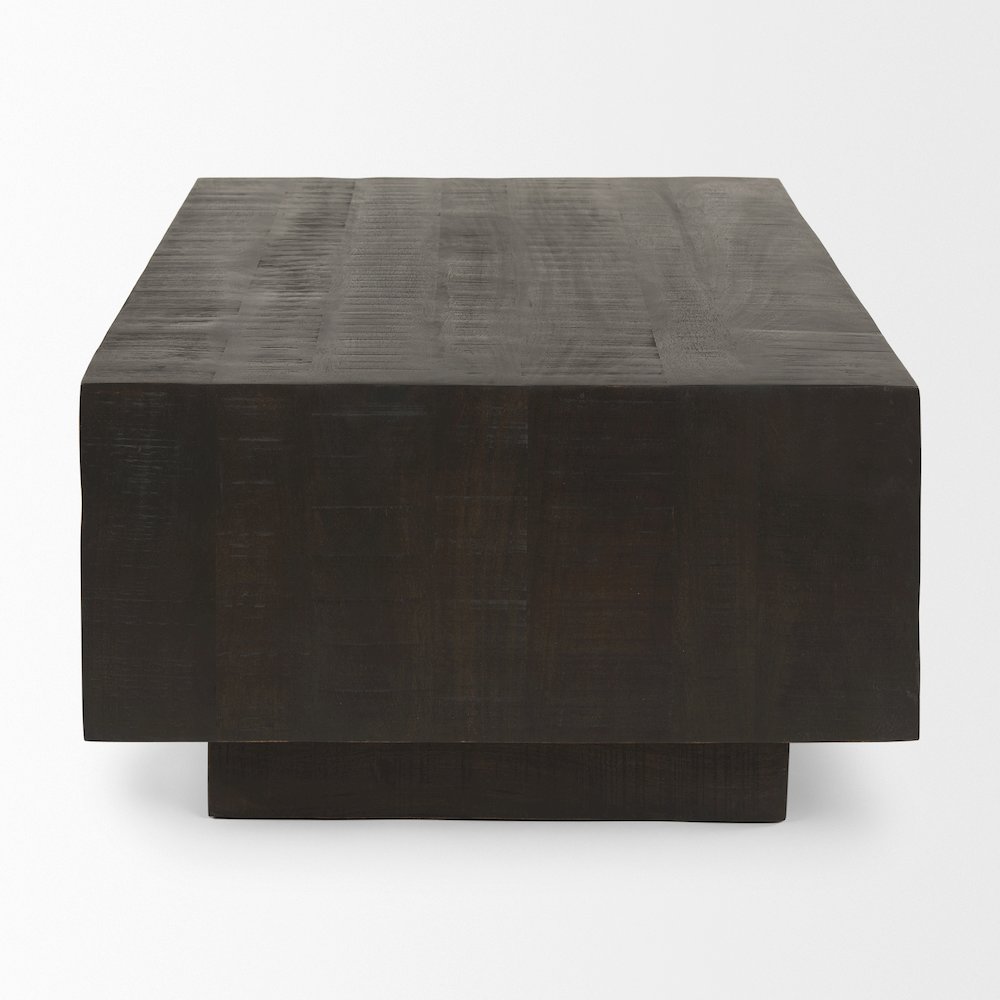 Dark Brown Wood Rectangular Coffee Table. Picture 3