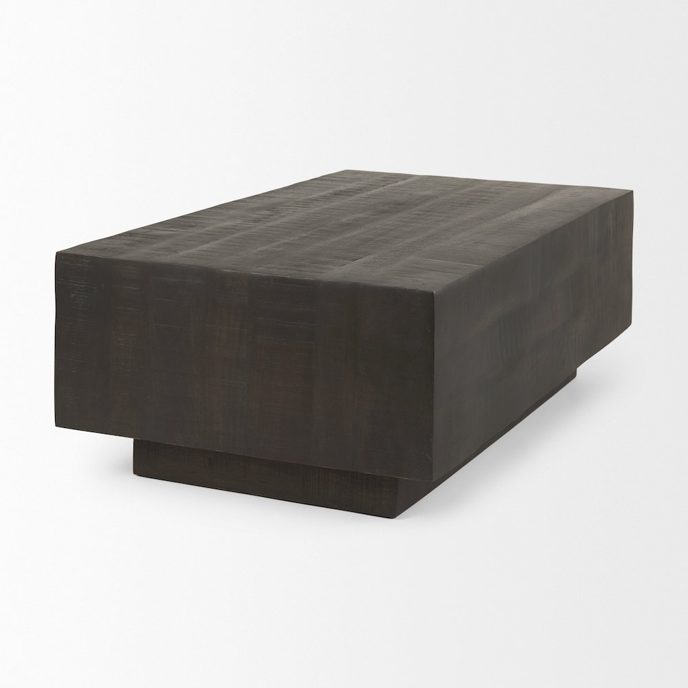 Dark Brown Wood Rectangular Coffee Table. Picture 5