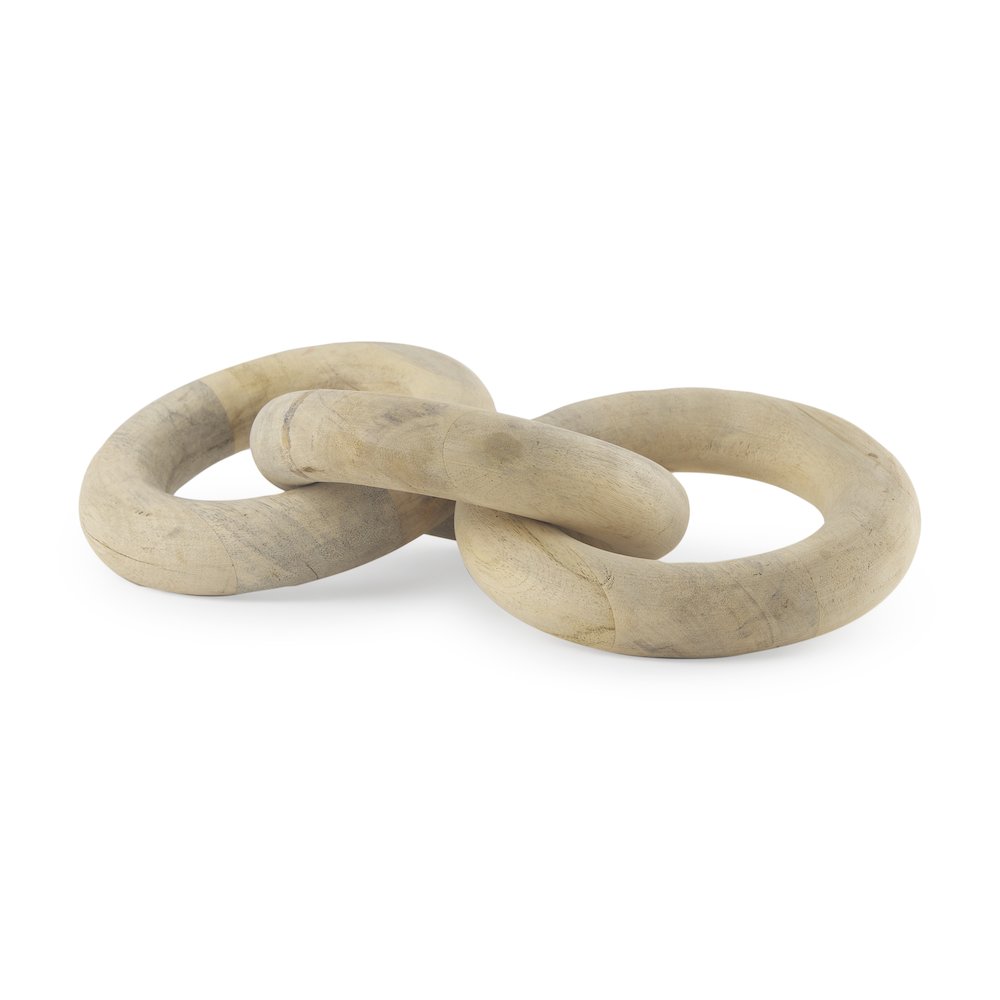 Alize Solid Wood Circular Chain Link Decorative Object. Picture 1