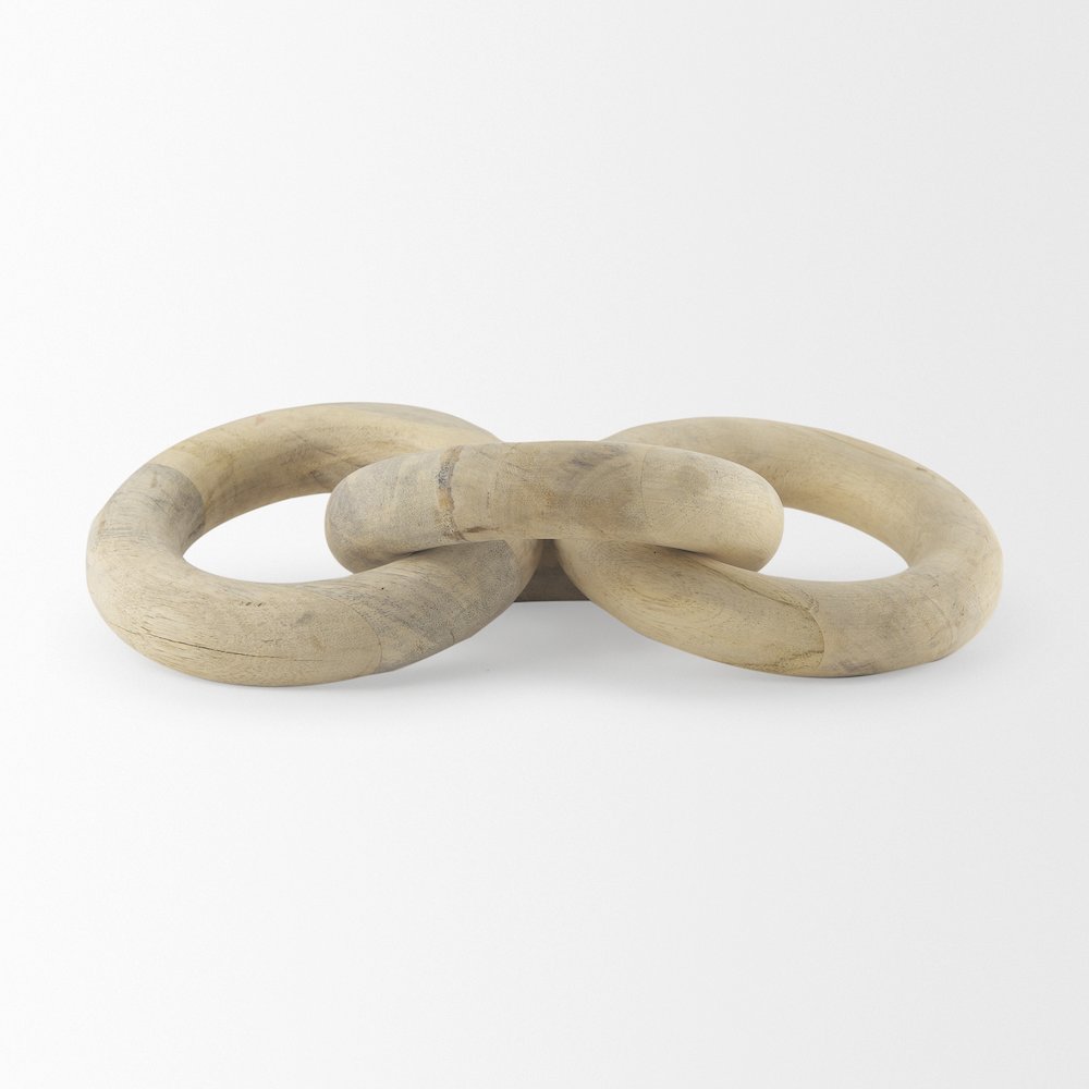 Alize Solid Wood Circular Chain Link Decorative Object. Picture 2
