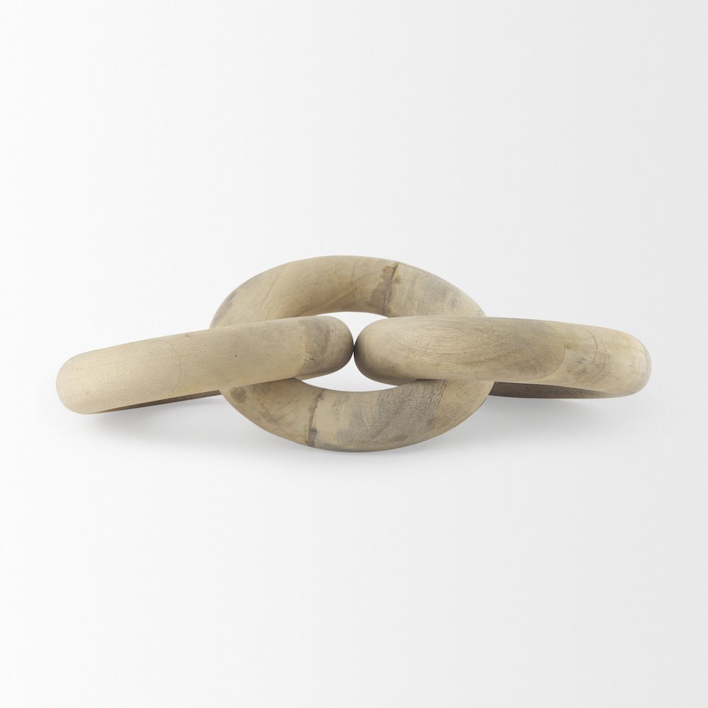 Alize Solid Wood Circular Chain Link Decorative Object. Picture 5