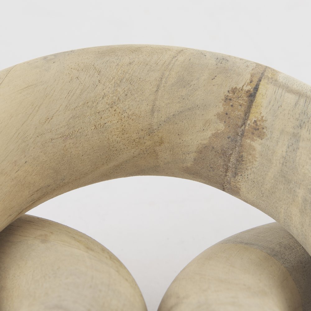 Alize Solid Wood Circular Chain Link Decorative Object. Picture 3