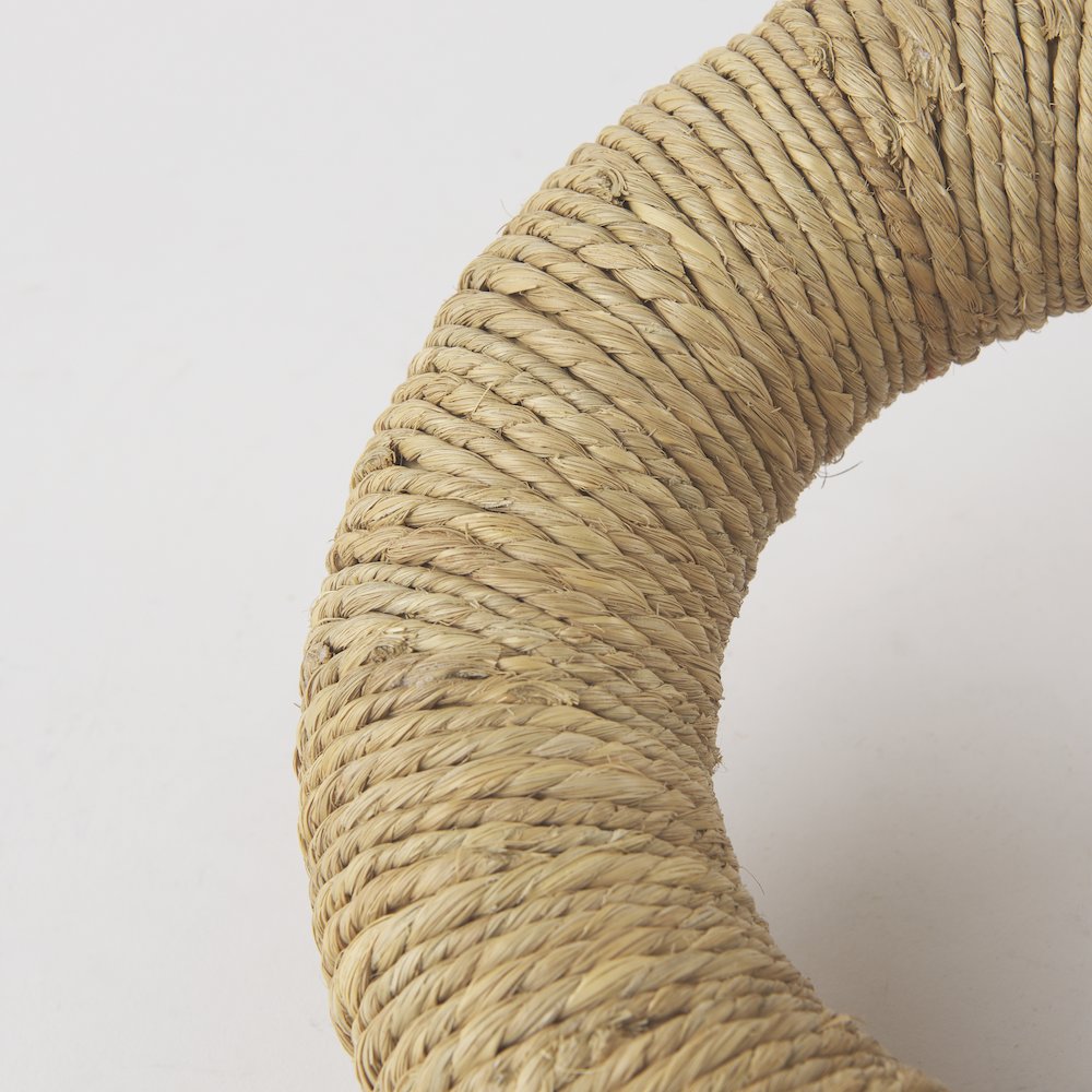 Alize Jute Wrapped Solid Wood Circular Chain Link Decorative Object. Picture 6