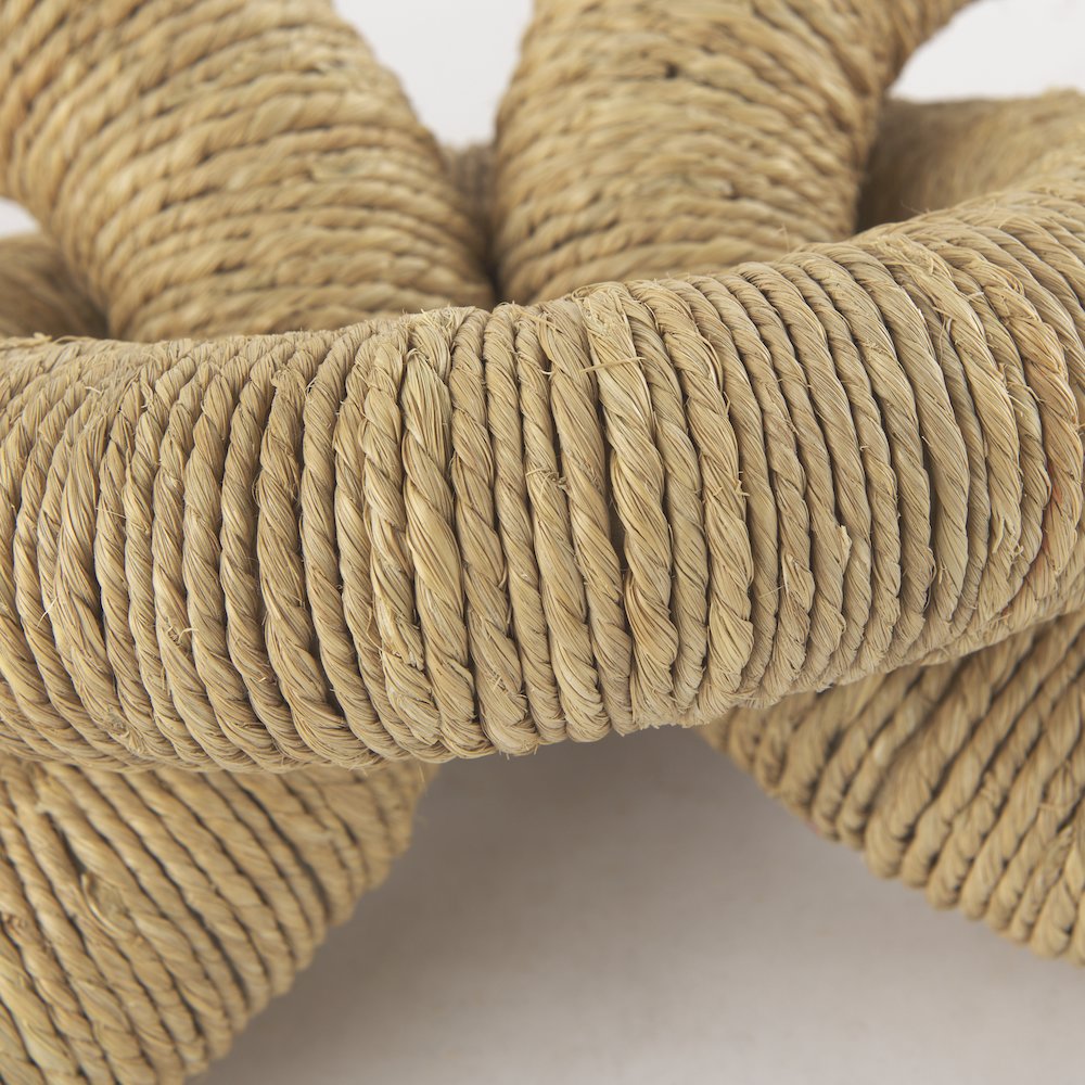 Alize Jute Wrapped Solid Wood Circular Chain Link Decorative Object. Picture 8