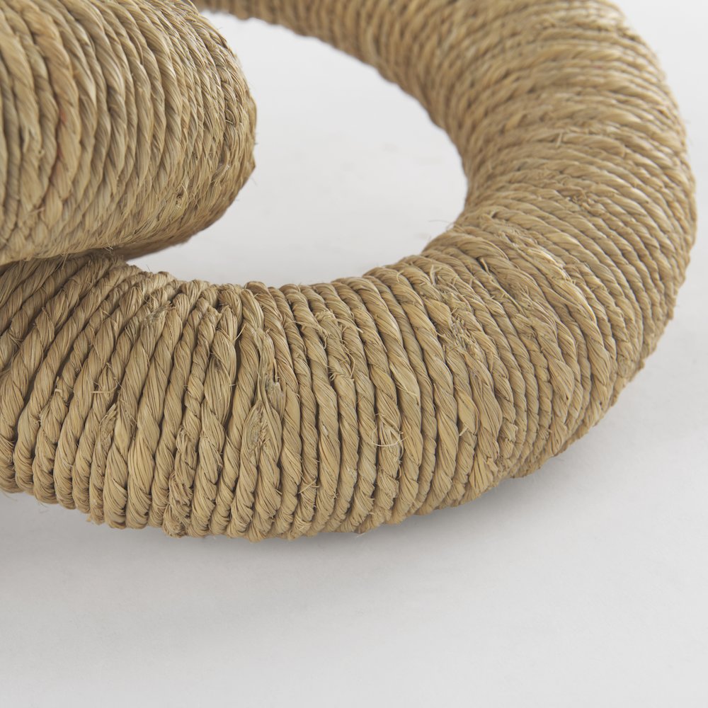 Alize Jute Wrapped Solid Wood Circular Chain Link Decorative Object. Picture 9