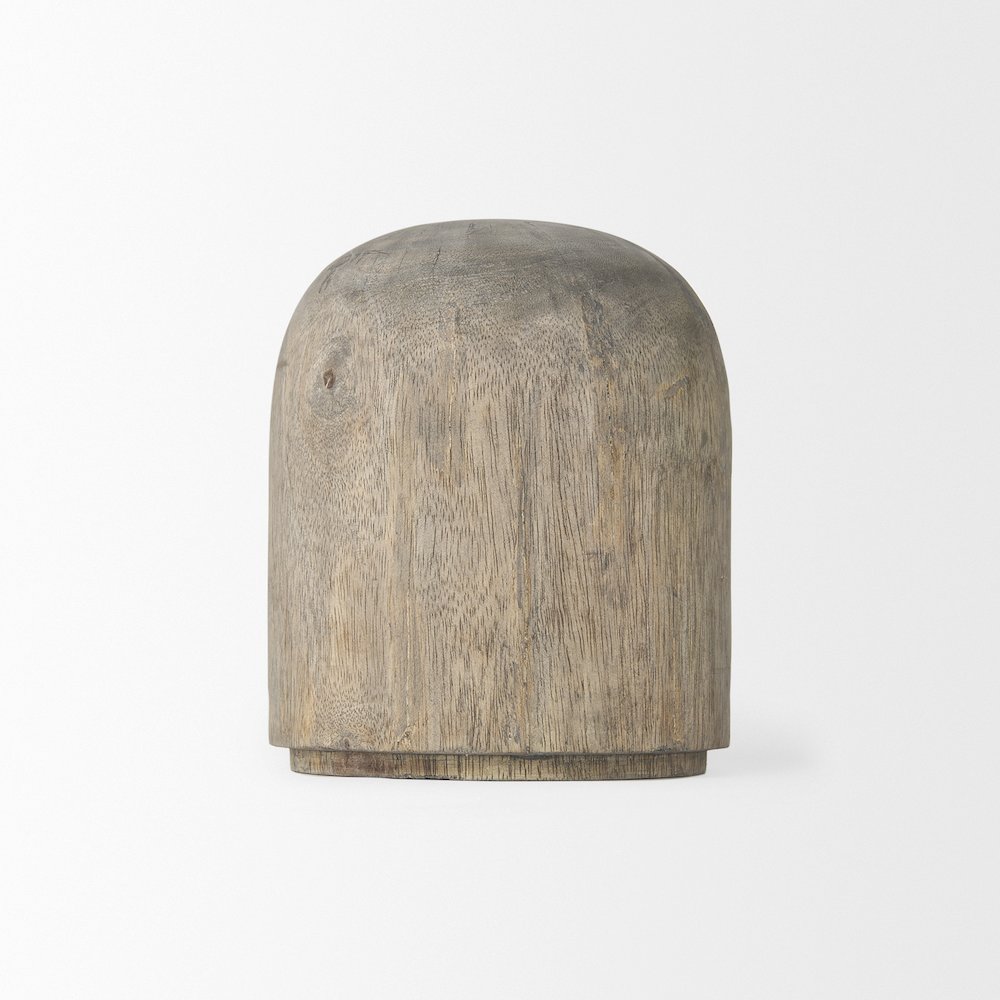 Knox Short Gray-Wash Wood Decorative Object. Picture 3