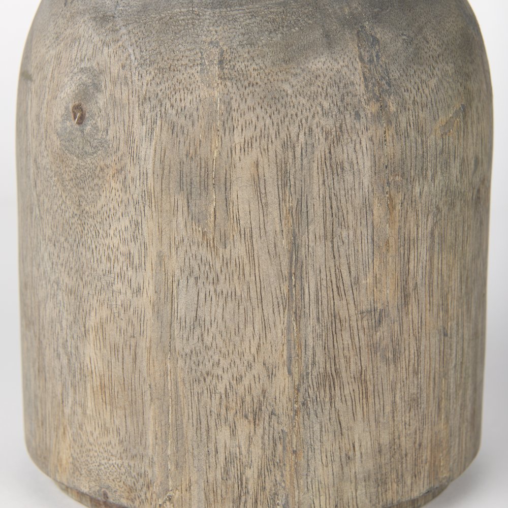 Knox Short Gray-Wash Wood Decorative Object. Picture 5