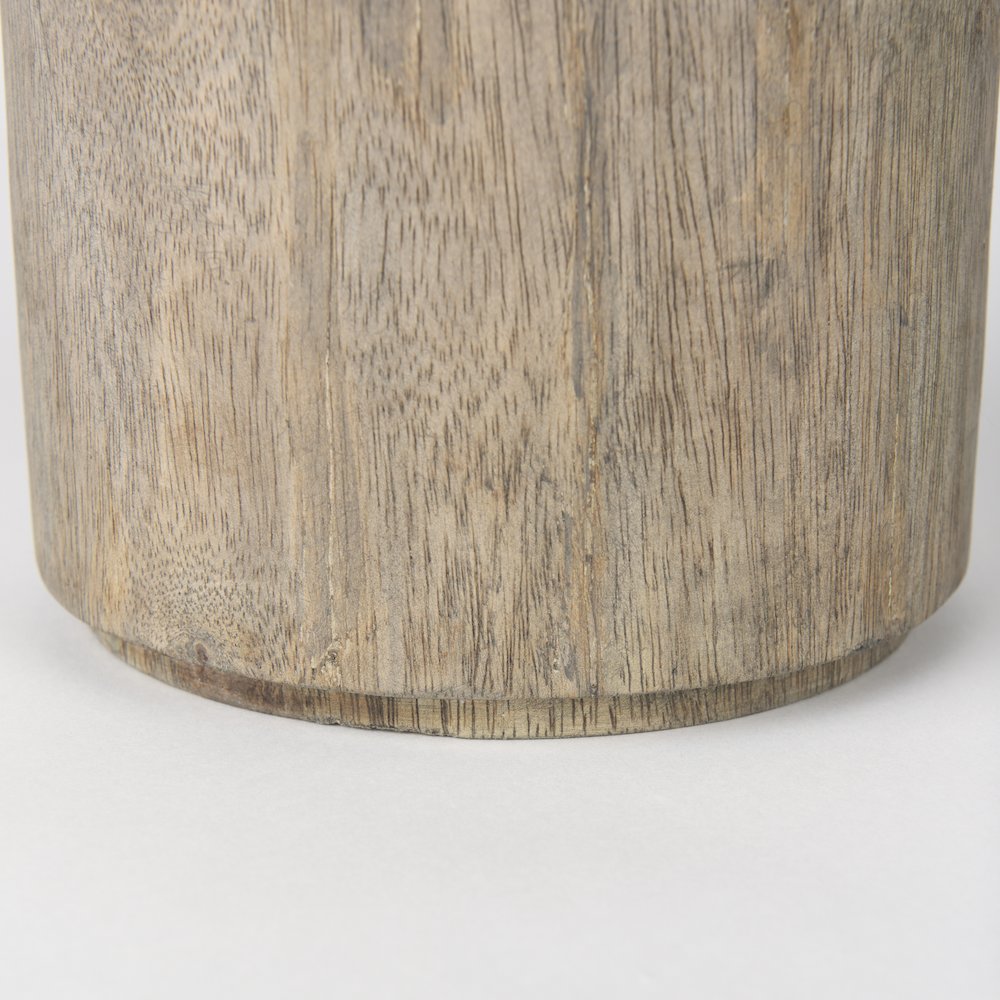 Knox Short Gray-Wash Wood Decorative Object. Picture 8