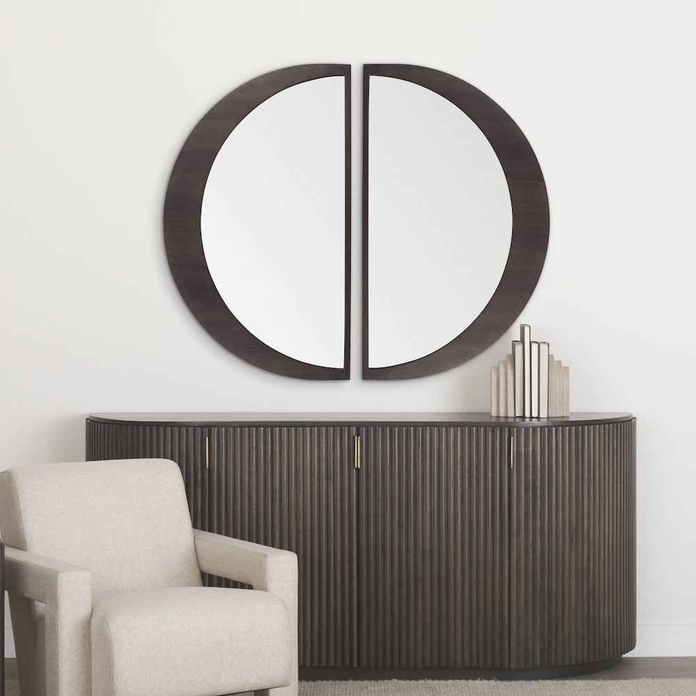 Celeste Dark Brown Wood Large Mirror. Picture 4