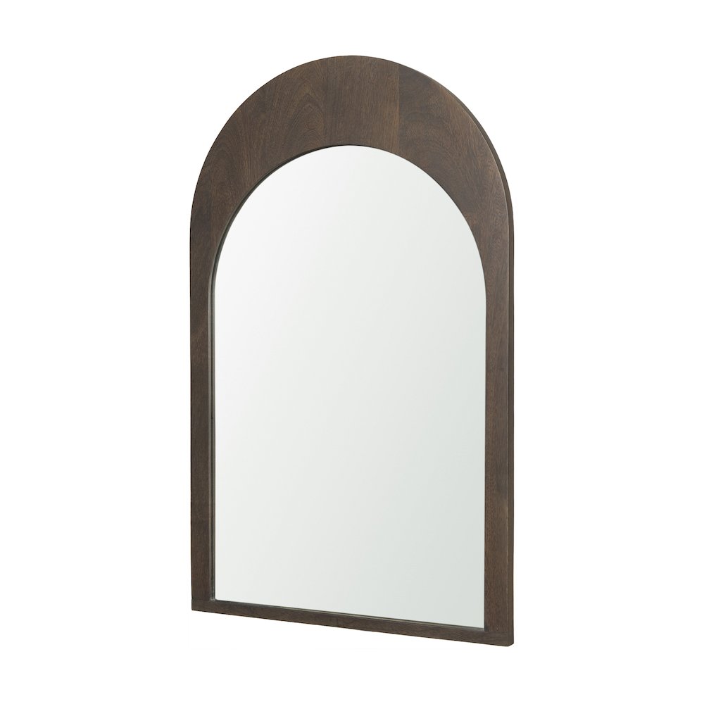 Celeste Dark Brown Wood Arched Mirror. Picture 1