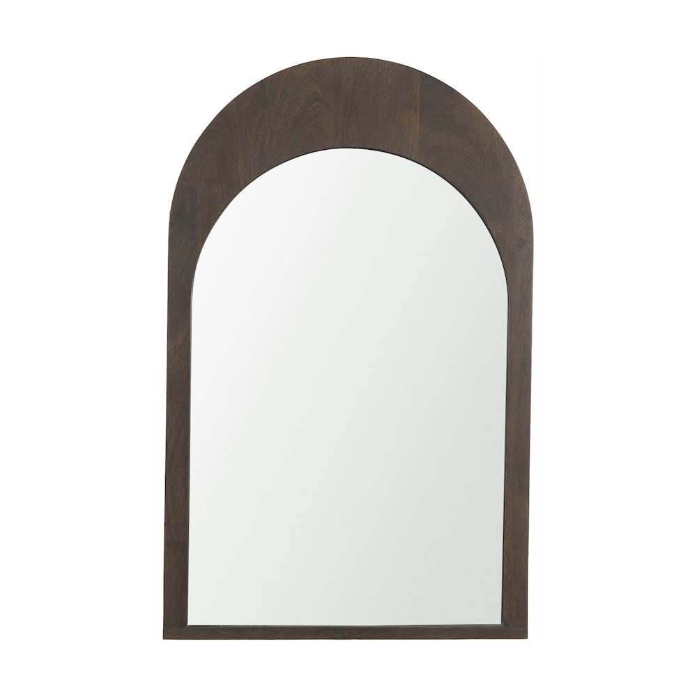 Celeste Dark Brown Wood Arched Mirror. Picture 3