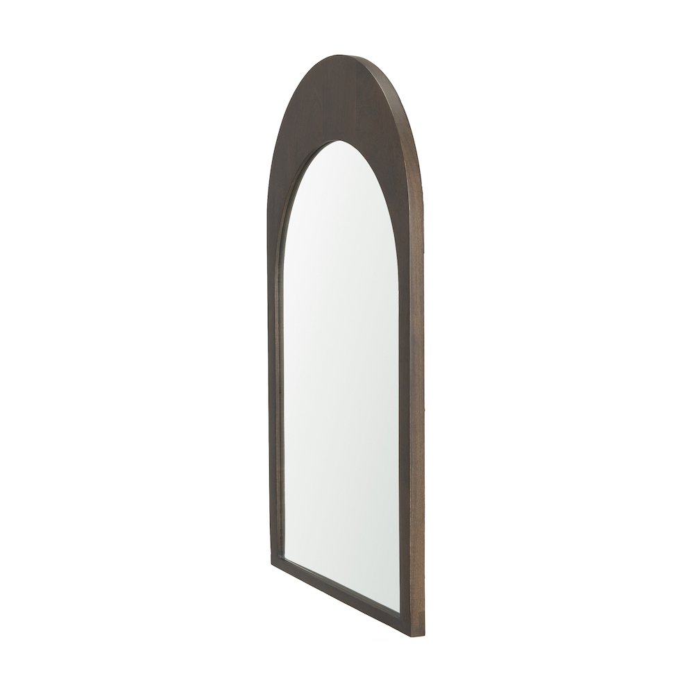 Celeste Dark Brown Wood Arched Mirror. Picture 4