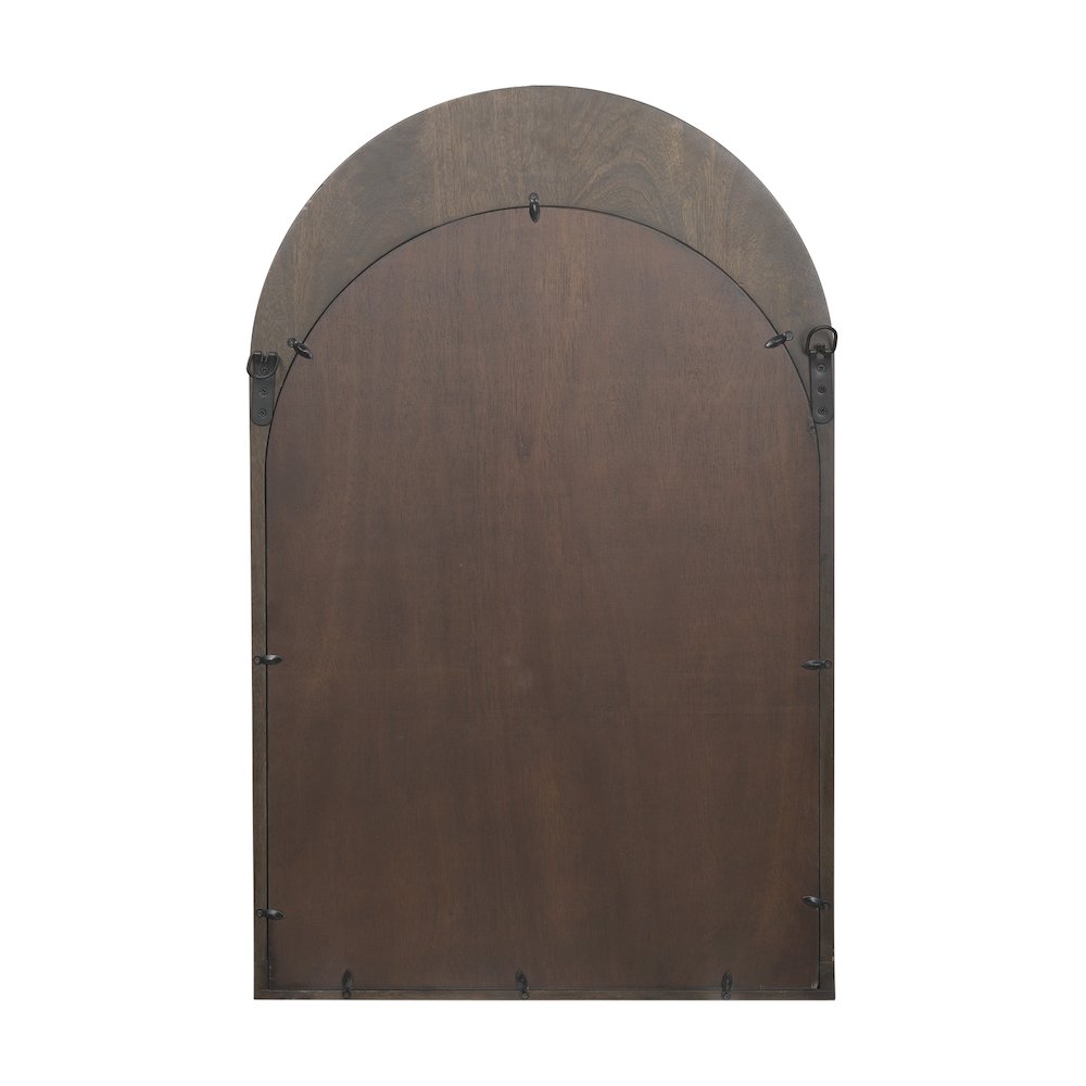 Celeste Dark Brown Wood Arched Mirror. Picture 5