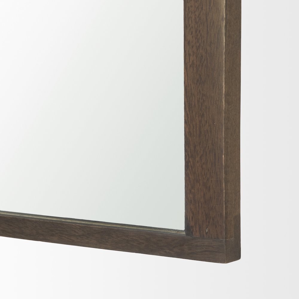 Celeste Dark Brown Wood Arched Mirror. Picture 6