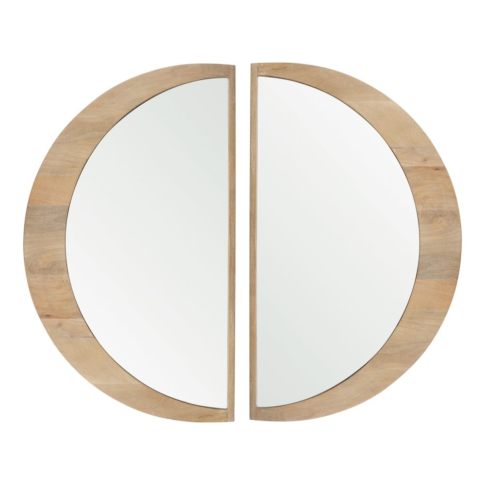 Celeste Light Brown Wood Large Mirror. Picture 3