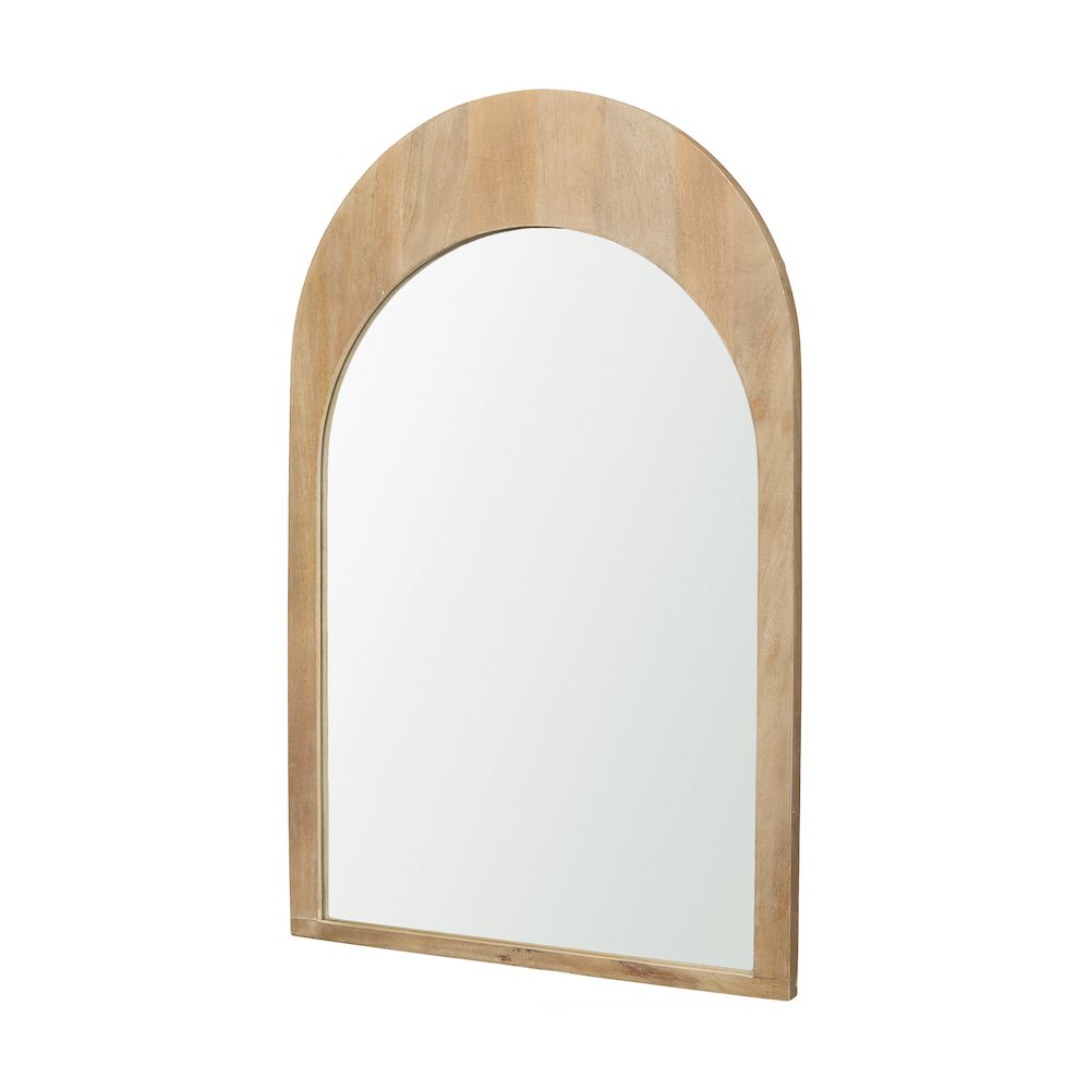 Celeste Light Brown Wood Arched Mirror. Picture 1