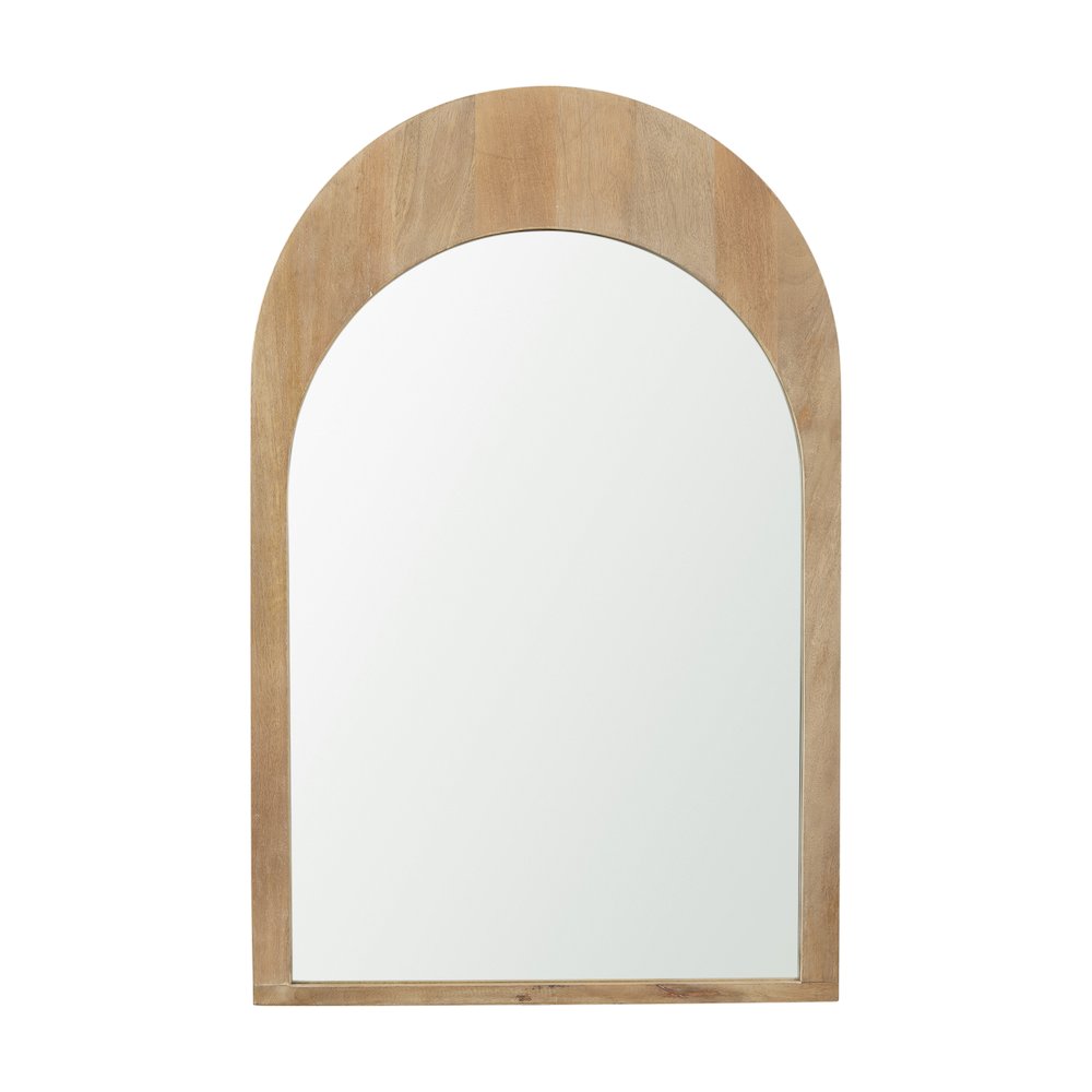 Celeste Light Brown Wood Arched Mirror. Picture 3