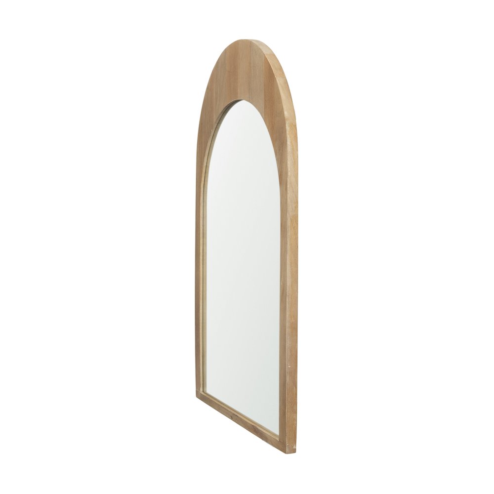 Celeste Light Brown Wood Arched Mirror. Picture 4