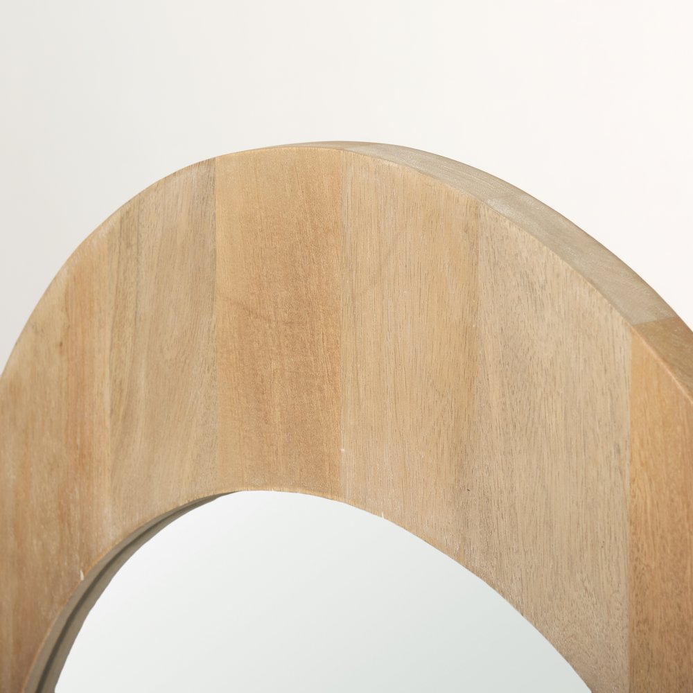 Celeste Light Brown Wood Arched Mirror. Picture 8