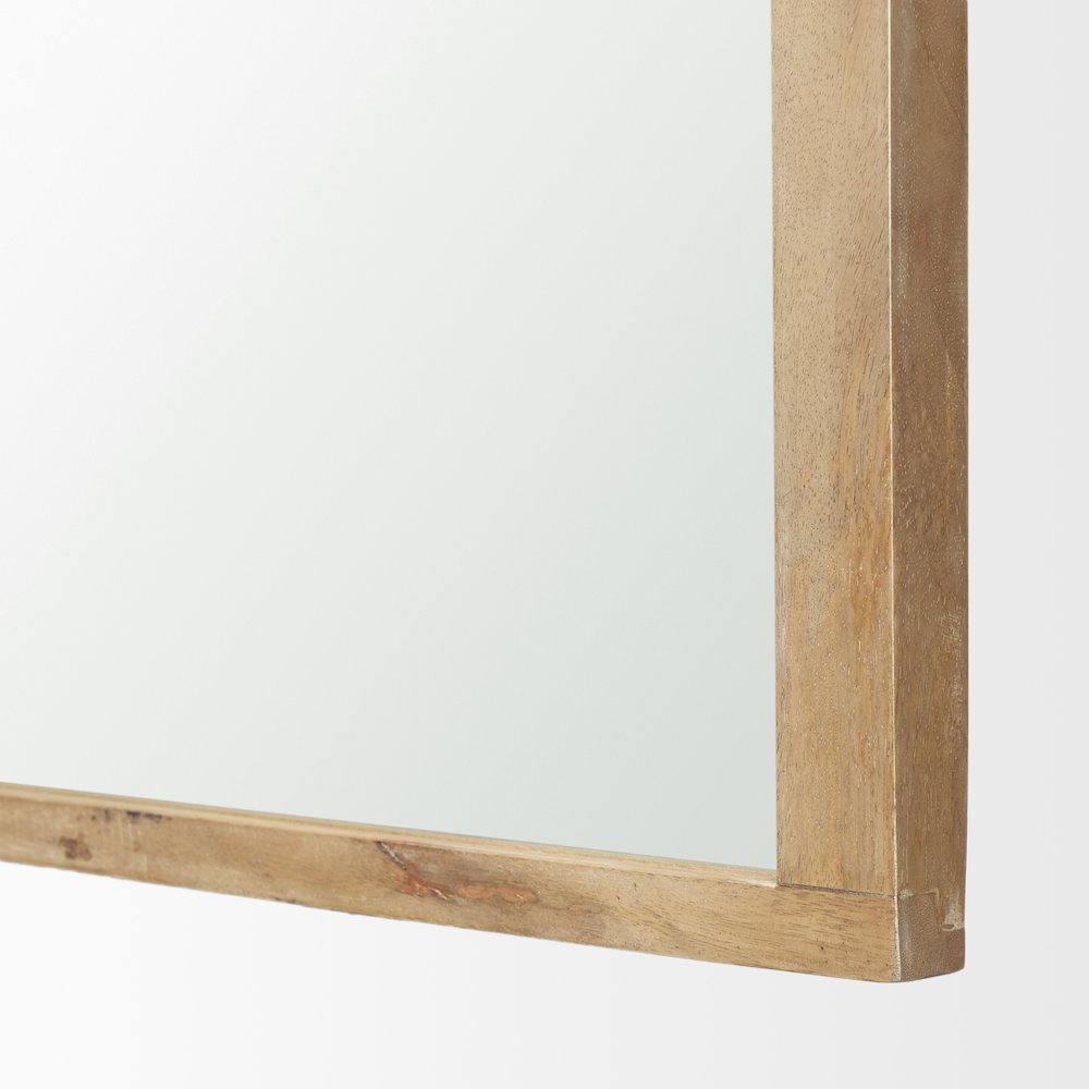 Celeste Light Brown Wood Arched Mirror. Picture 6