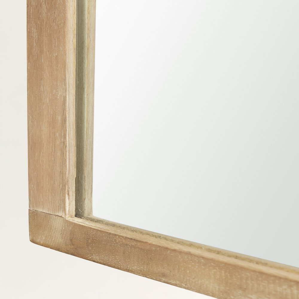 Celeste Light Brown Wood Arched Mirror. Picture 7