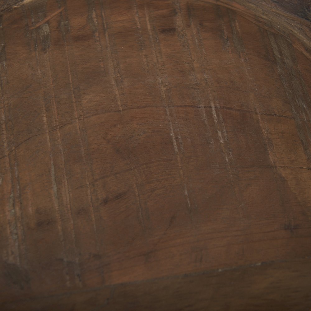 Set Of 2 Large Medium Brown Reclaimed Wood Bowls. Picture 7
