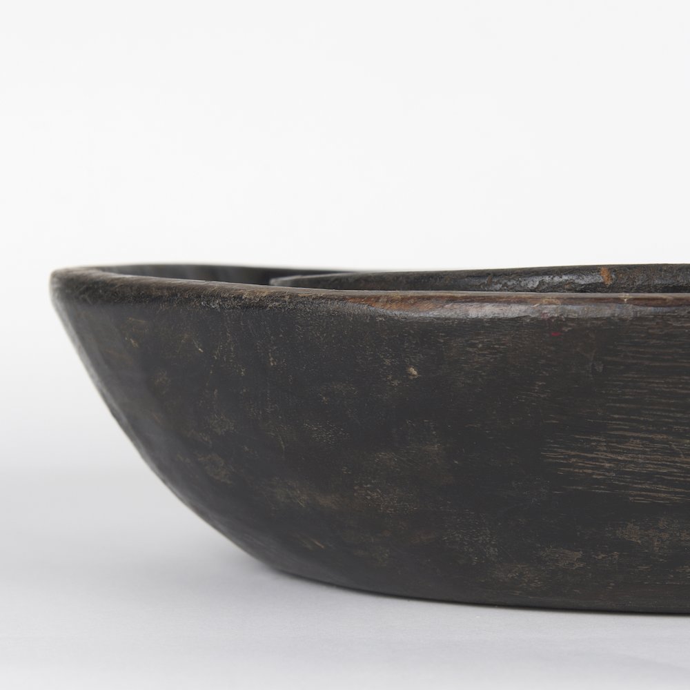 Set Of 2 Large Black-Brown Reclaimed Wood Bowls. Picture 6
