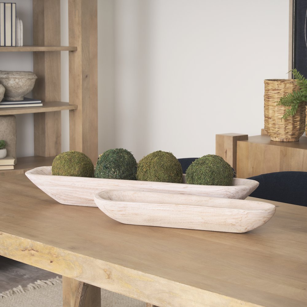 Athena Set of 2 Extra Large  Light-Wash Reclaimed Wood Trays. Picture 3