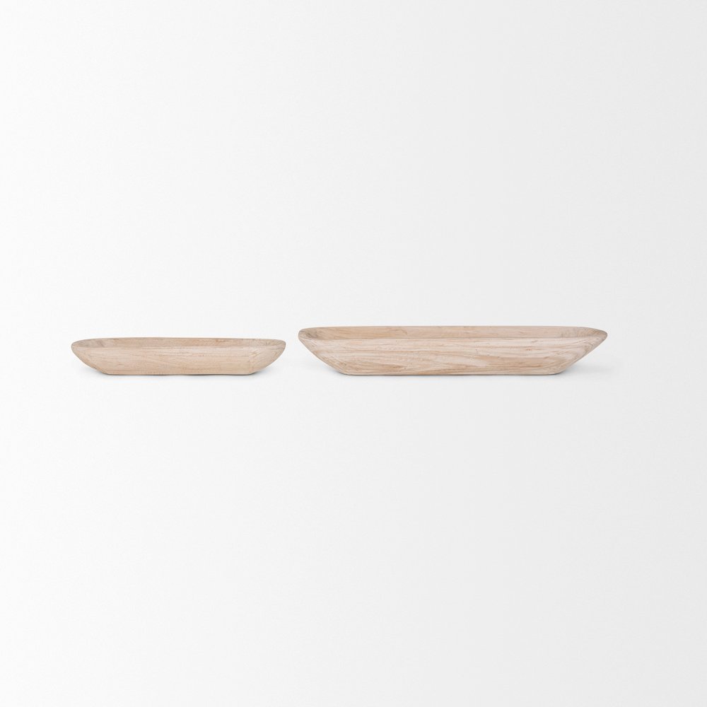 Athena Set of 2 Extra Large  Light-Wash Reclaimed Wood Trays. Picture 4