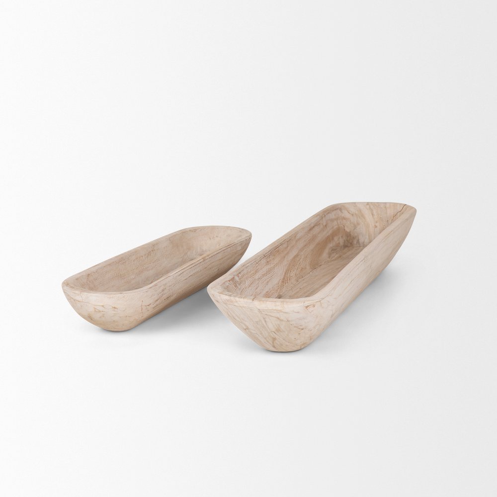 Athena Set of 2 Extra Large  Light-Wash Reclaimed Wood Trays. Picture 6