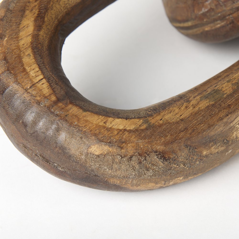 Tayla Large Medium Brown Wood Chain Link. Picture 2