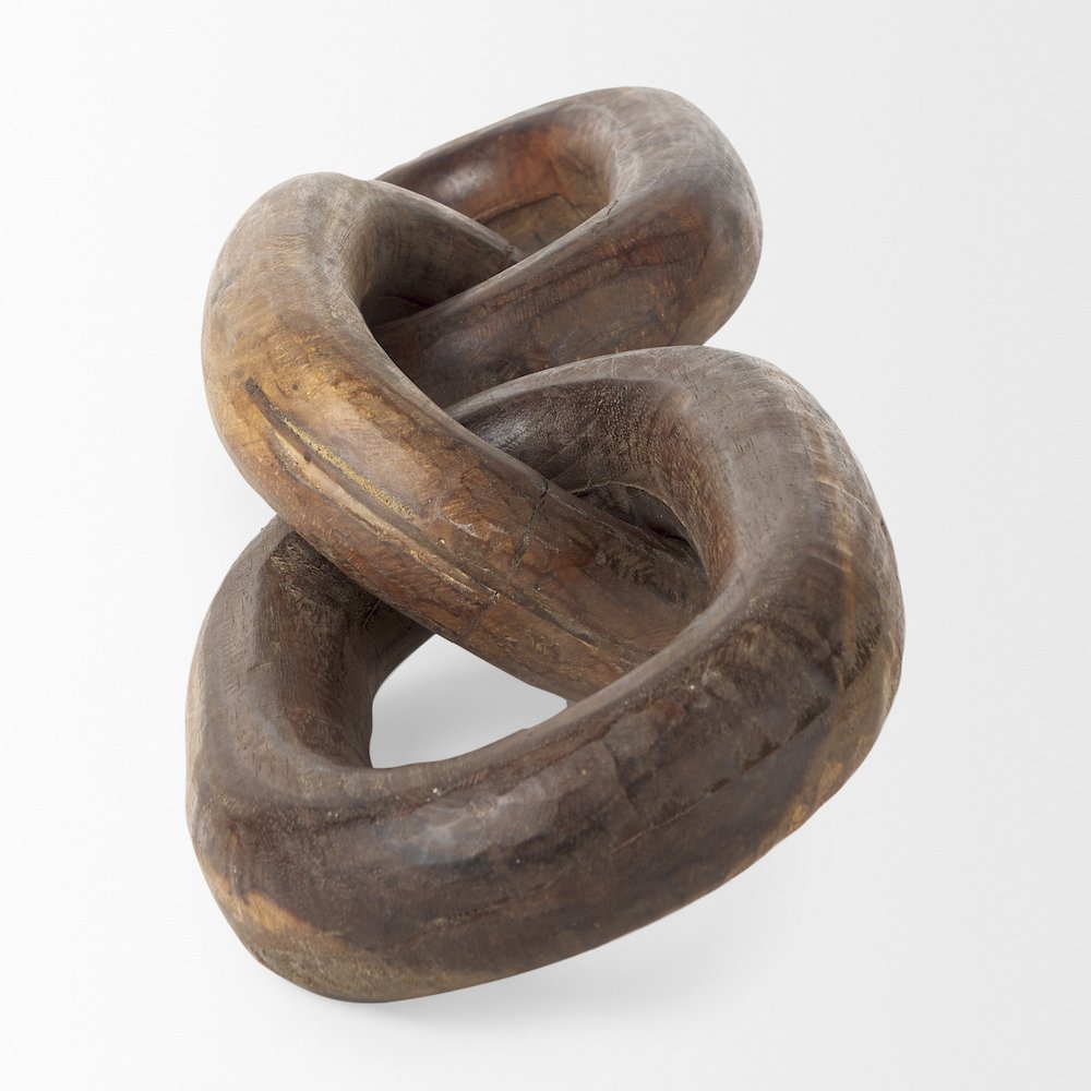 Tayla Large Medium Brown Wood Chain Link. Picture 6