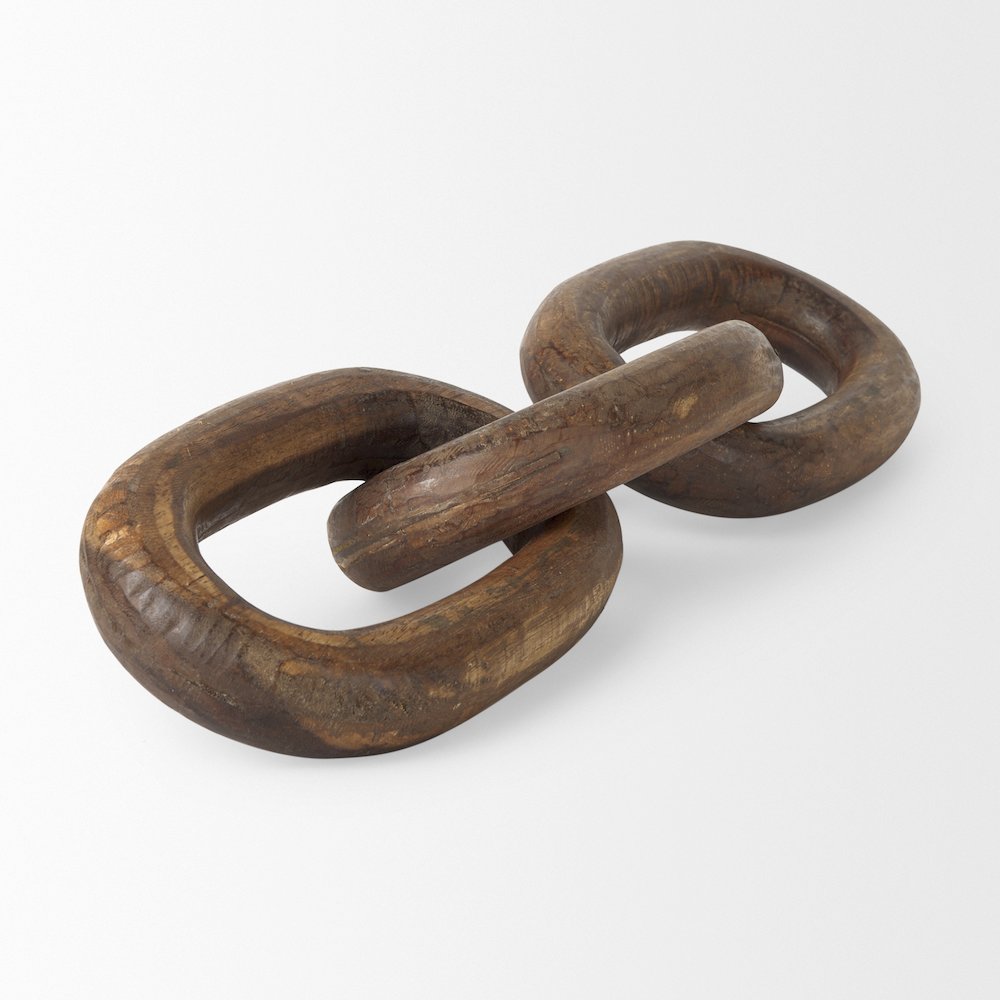 Tayla Large Medium Brown Wood Chain Link. Picture 7