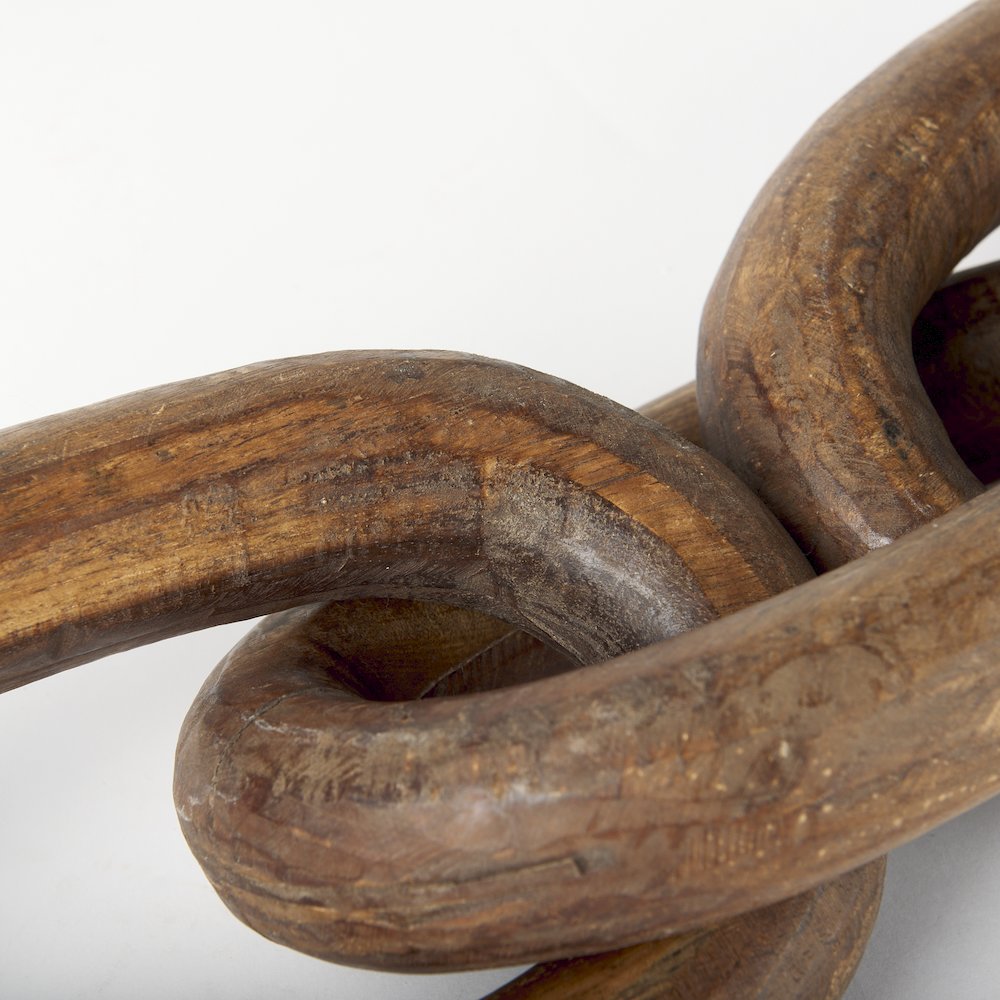 Tayla Large Medium Brown Wood Chain Link. Picture 10