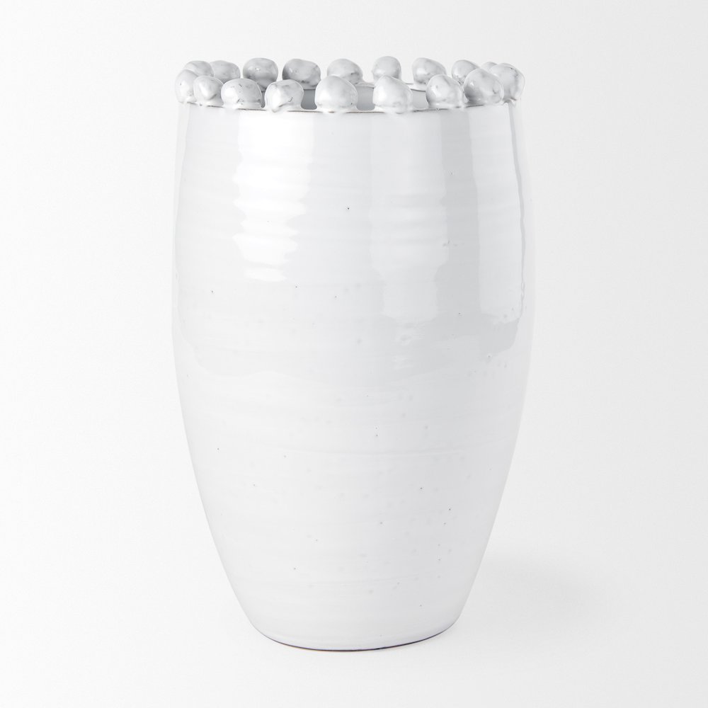 Basin Large Off-White Glazed Vase. Picture 10